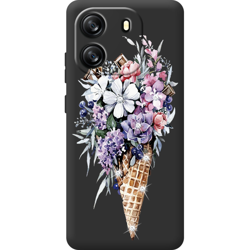 Чохол зі стразами Blackview Oscal Flat 1C Ice Cream Flowers