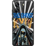 Чорний чохол BoxFace Blackview Oscal Flat 1C Привид Києва в дії