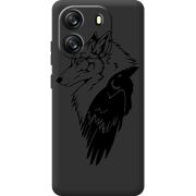 Чорний чохол BoxFace Blackview Oscal Flat 1C Wolf and Raven