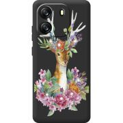 Чохол зі стразами Blackview Wave 6C Deer with flowers