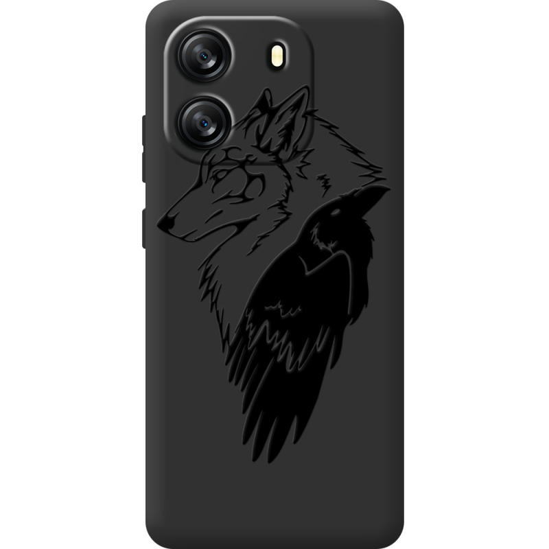 Чорний чохол BoxFace Blackview Wave 6C Wolf and Raven