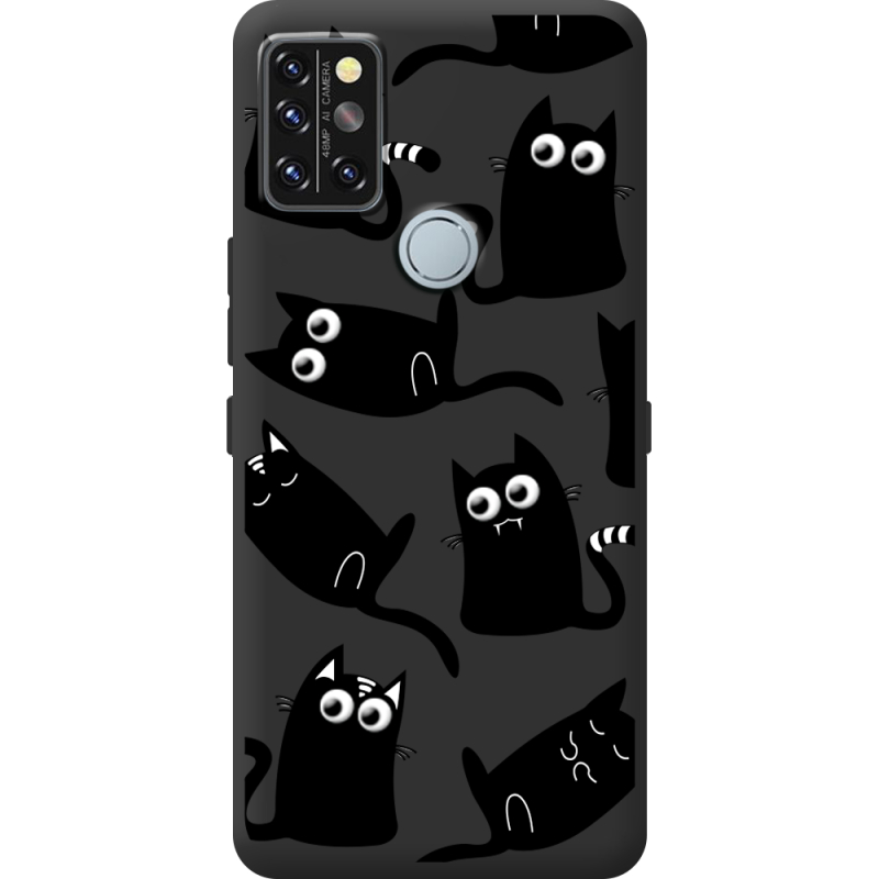 Прозрачный чехол BoxFace Umidigi A9 Pro с 3D-глазками Black Kitty