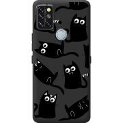 Прозрачный чехол BoxFace Umidigi A9 Pro с 3D-глазками Black Kitty