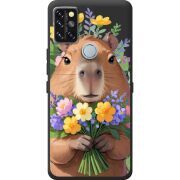 Прозрачный чехол BoxFace Umidigi A9 Pro Капибара з квітами