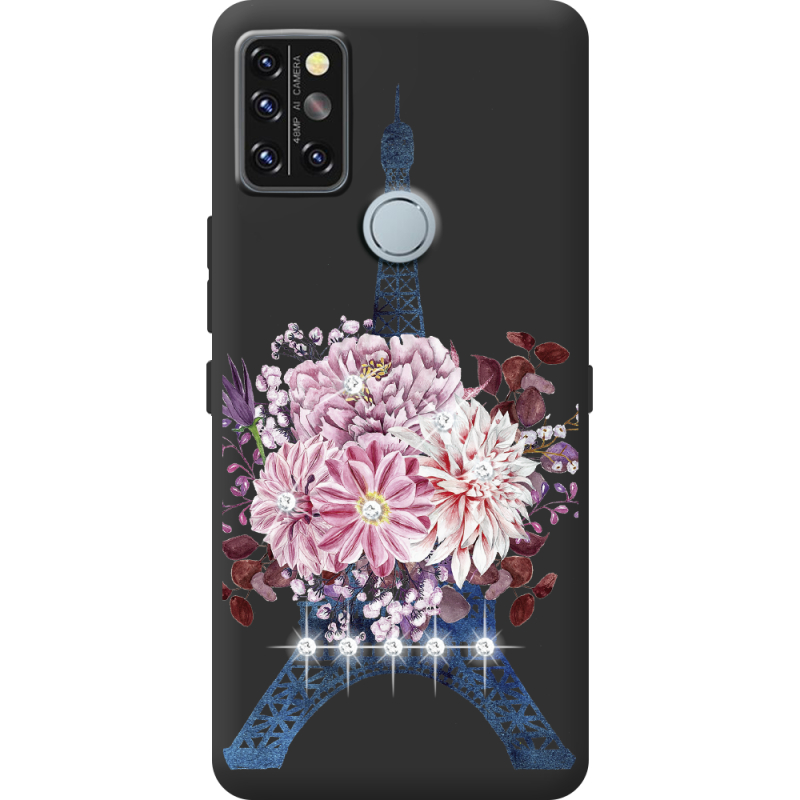 Чехол со стразами Umidigi A9 Pro Eiffel Tower