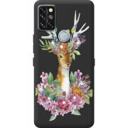 Чехол со стразами Umidigi A9 Pro Deer with flowers