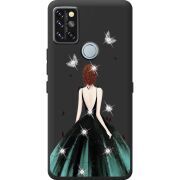 Чехол со стразами Umidigi A9 Pro Girl in the green dress