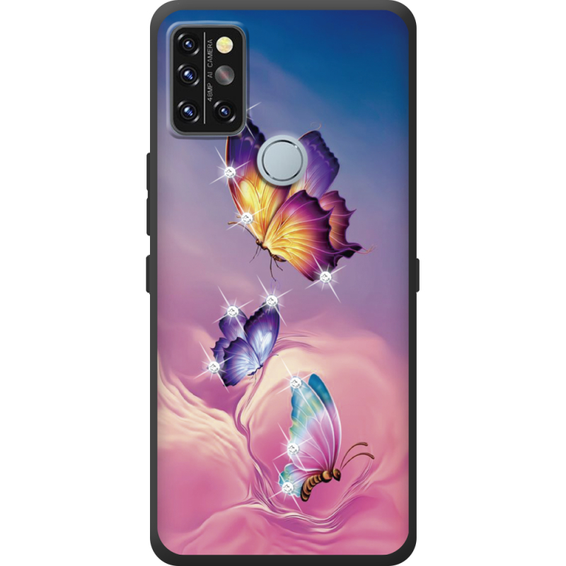 Чехол со стразами Umidigi A9 Pro Butterflies