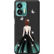 Чехол со стразами Oukitel C35 Girl in the green dress