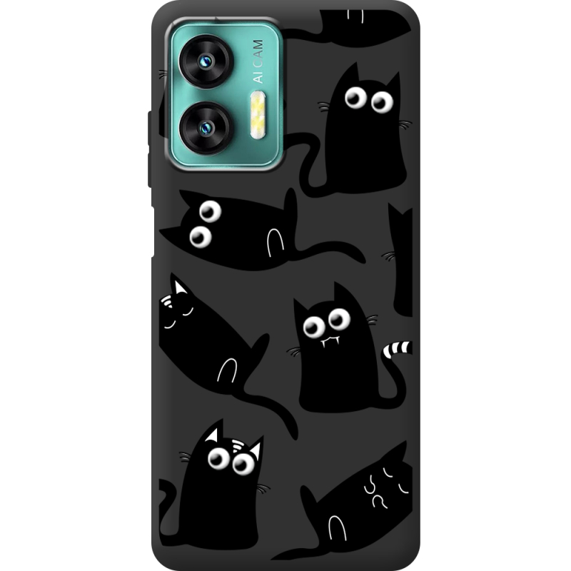 Прозрачный чехол BoxFace Oukitel C35 с 3D-глазками Black Kitty