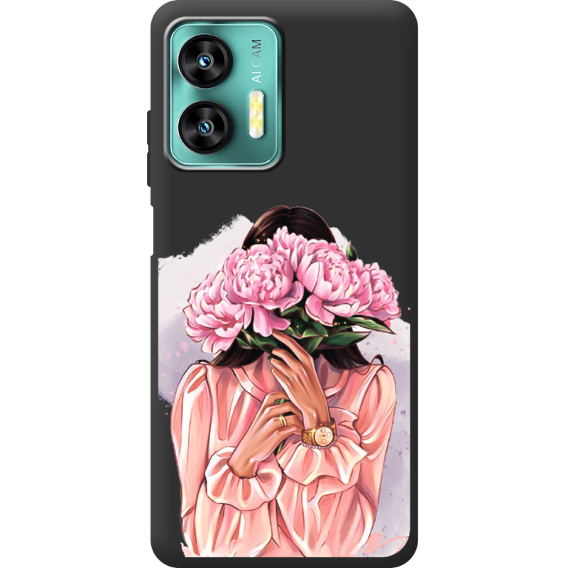 Прозрачный чехол BoxFace Oukitel C35 Девушка с Пионами