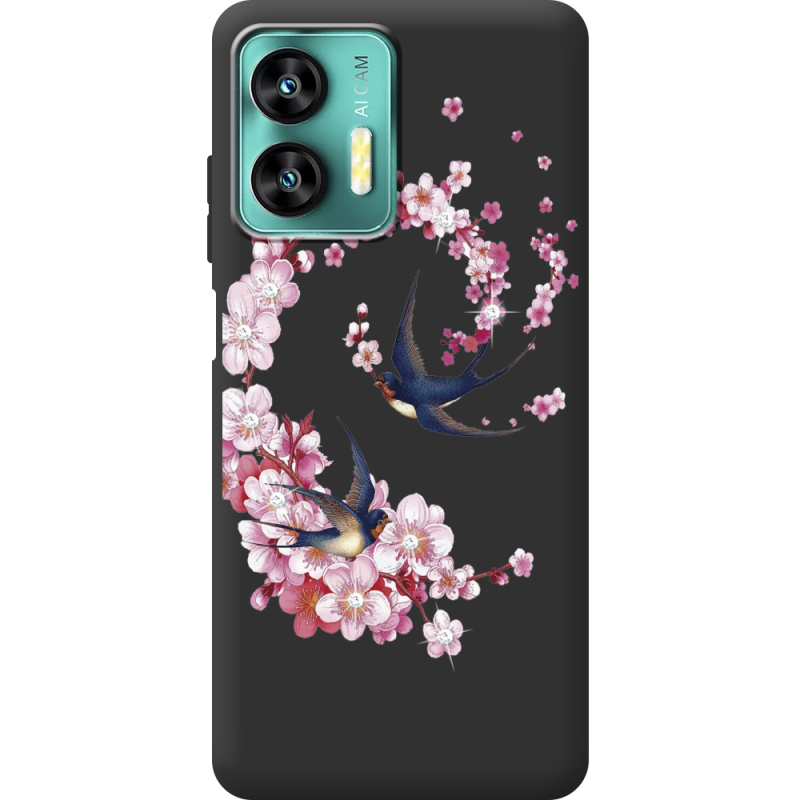 Чехол со стразами Oukitel C36 Swallows and Bloom