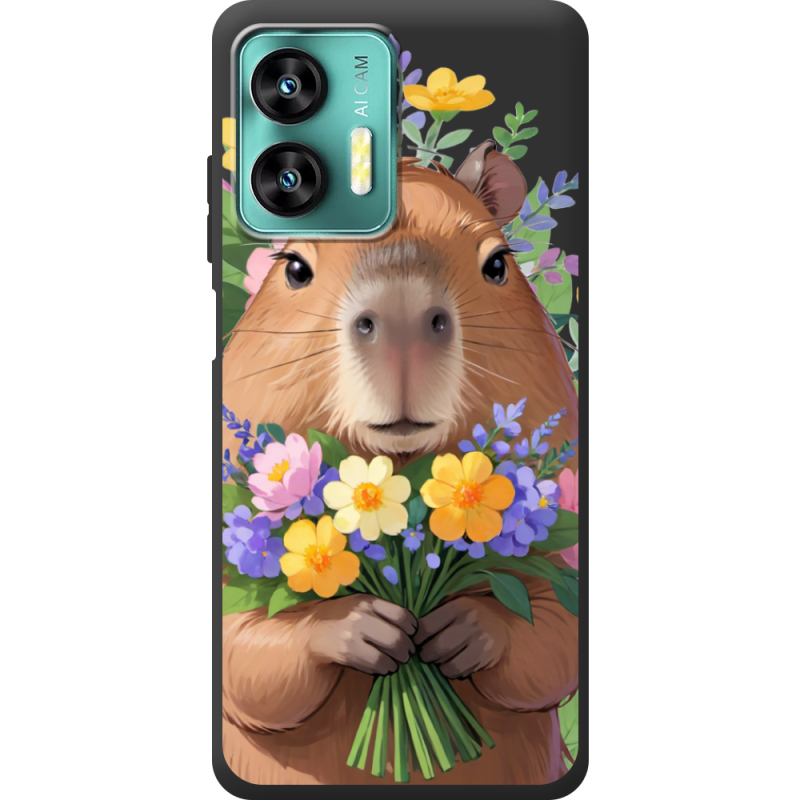 Прозрачный чехол BoxFace Oukitel C36 Капибара з квітами