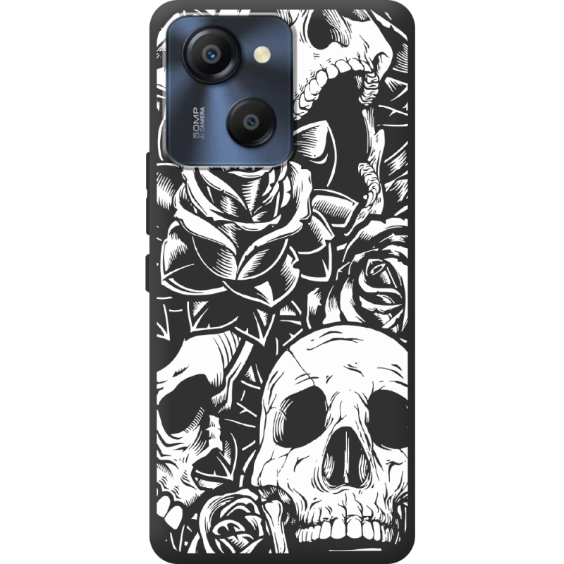 Чорний чохол BoxFace Blackview Oscal Modern 8 Skull and Roses