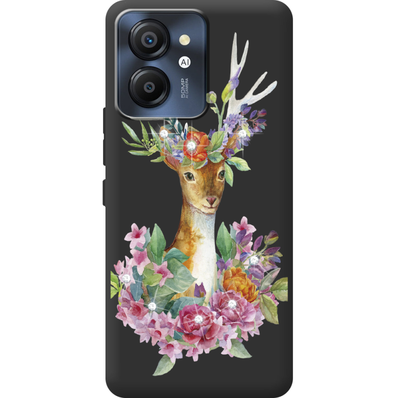 Чохол зі стразами Blackview Color 8 Deer with flowers