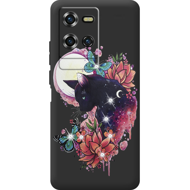 Чохол зі стразами Oukitel WP50 Cat in Flowers