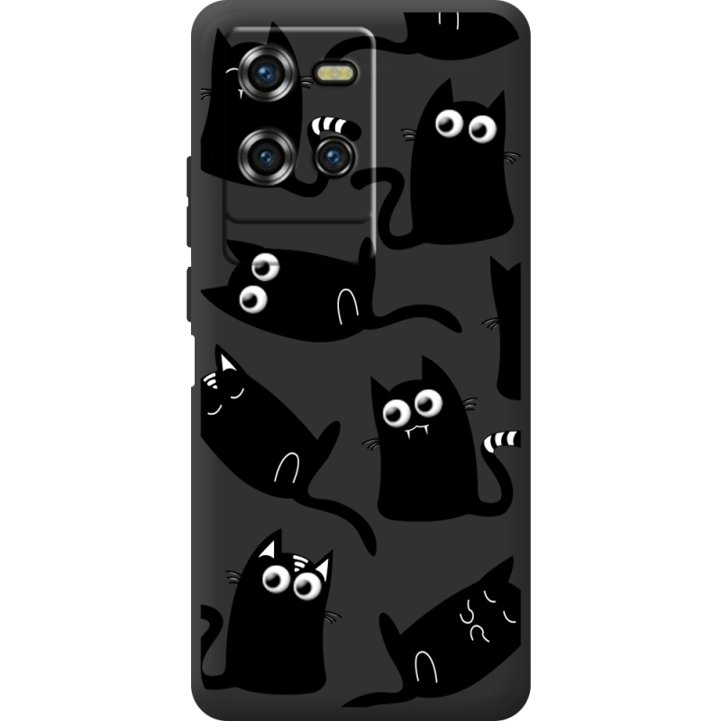 Прозорий чохол BoxFace Oukitel WP50 с 3D-глазками Black Kitty