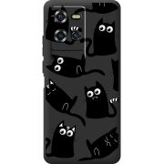 Прозорий чохол BoxFace Oukitel WP50 с 3D-глазками Black Kitty