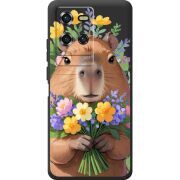 Прозорий чохол BoxFace Oukitel WP50 Капибара з квітами