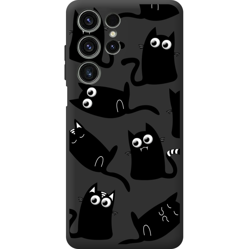 Прозорий чохол BoxFace Oukitel C1 с 3D-глазками Black Kitty