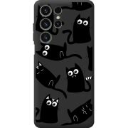 Прозорий чохол BoxFace Oukitel C1 Pro с 3D-глазками Black Kitty