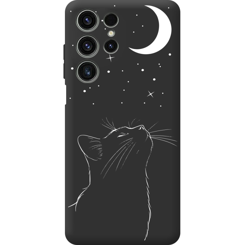 Чорний чохол BoxFace Oukitel C1 Pro Місячний кіт