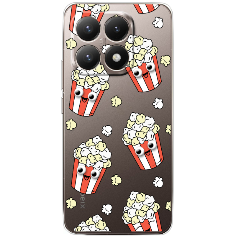 Прозорий чохол BoxFace Xiaomi 15T с 3D-глазками Popcorn