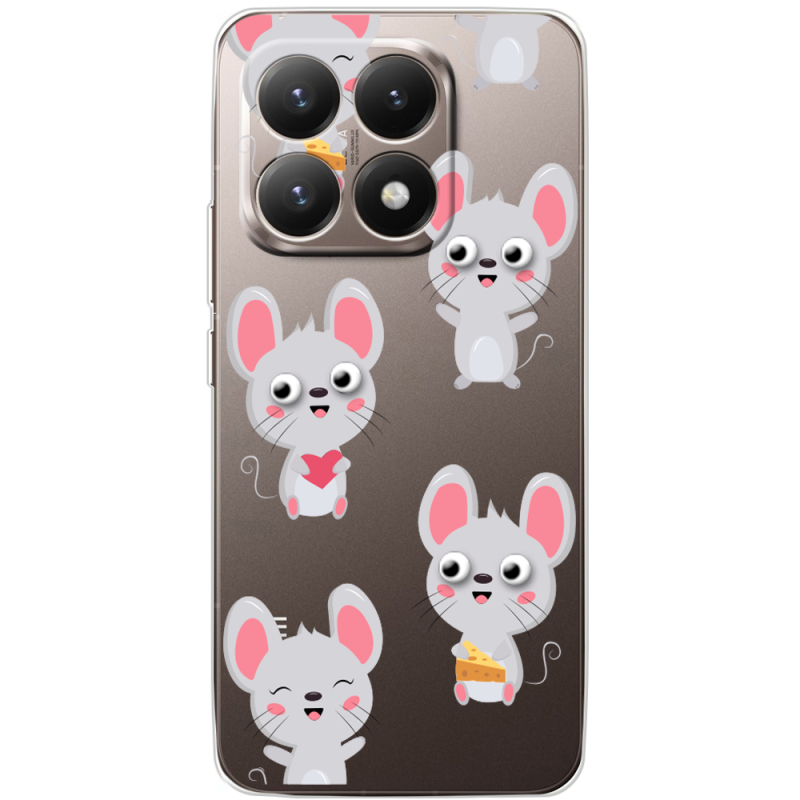 Прозорий чохол BoxFace Xiaomi 15T с 3D-глазками Mouse