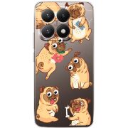 Прозорий чохол BoxFace Xiaomi 15T с 3D-глазками Pug