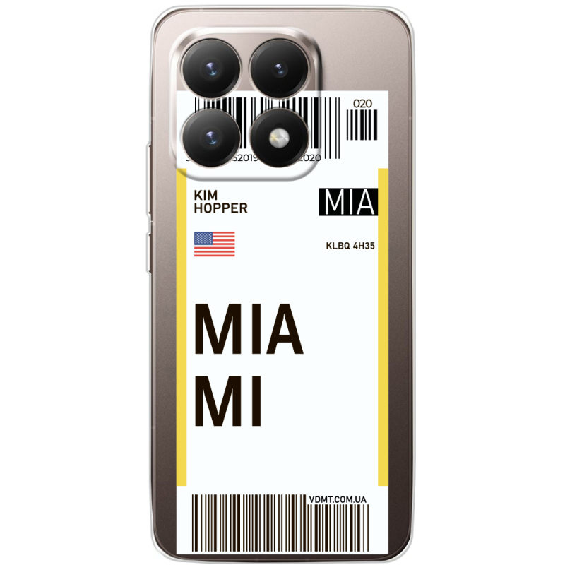 Прозорий чохол BoxFace Xiaomi 15T Ticket Miami