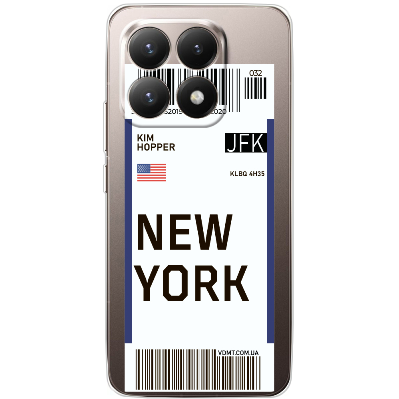 Прозорий чохол BoxFace Xiaomi 15T Ticket New York