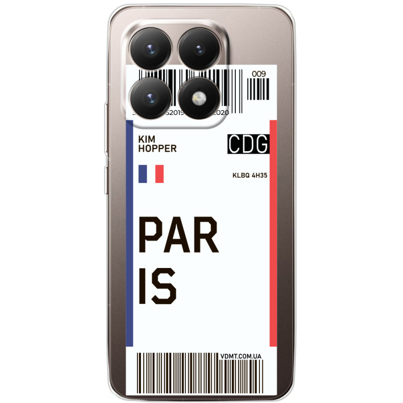 Прозорий чохол BoxFace Xiaomi 15T Ticket Paris