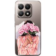 Прозорий чохол BoxFace Xiaomi 15T Девушка с Пионами