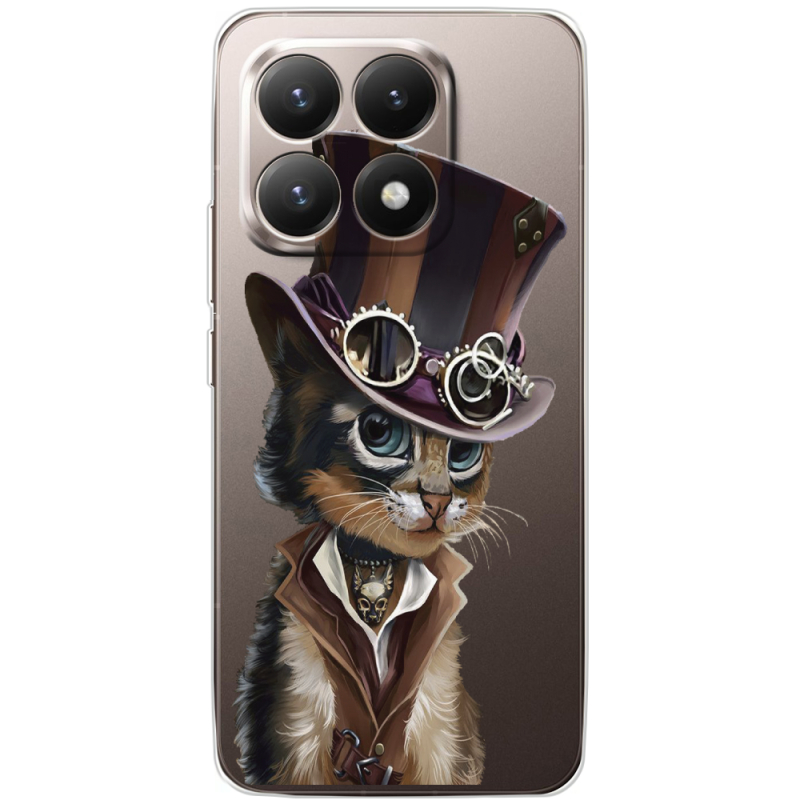 Прозорий чохол BoxFace Xiaomi 15T Steampunk Cat