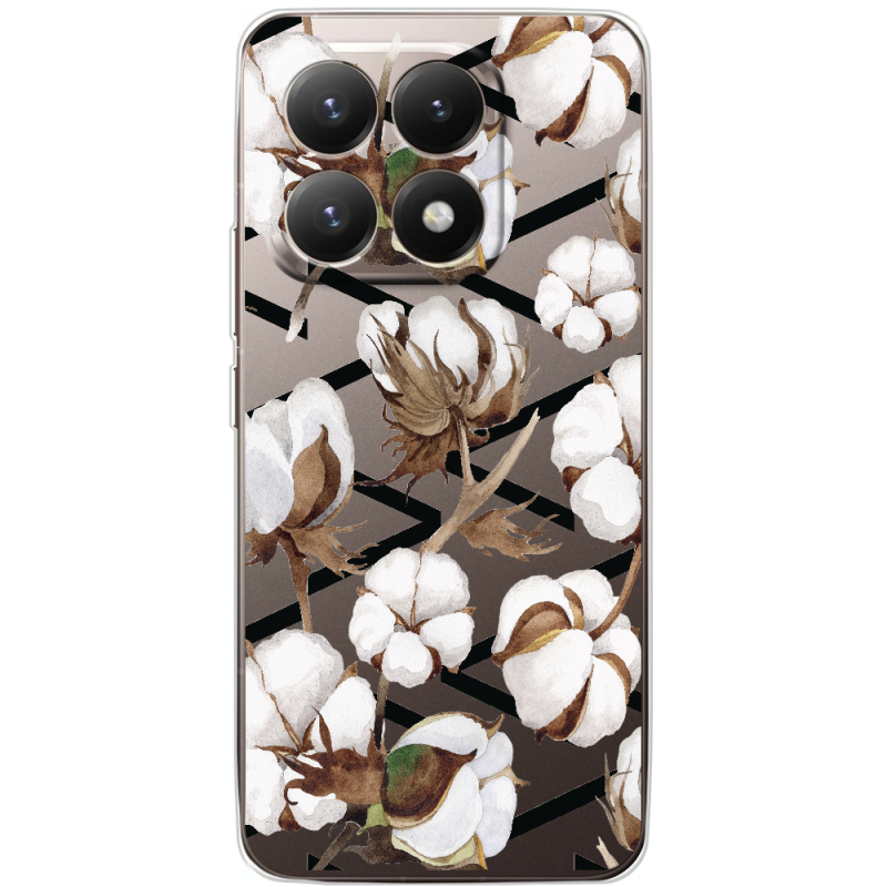 Прозорий чохол BoxFace Xiaomi 15T Cotton flowers