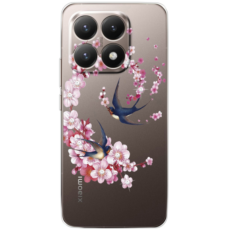 Чохол зі стразами Xiaomi 15T Swallows and Bloom