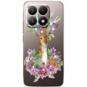 Чохол зі стразами Xiaomi 15T Deer with flowers