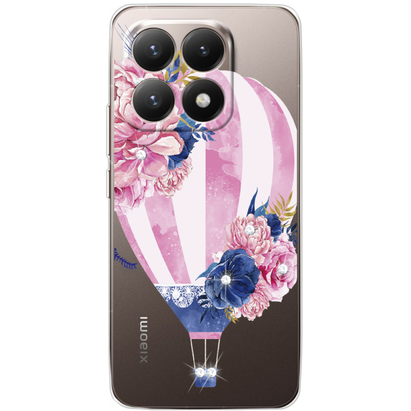 Чохол зі стразами Xiaomi 15T Pink Air Baloon