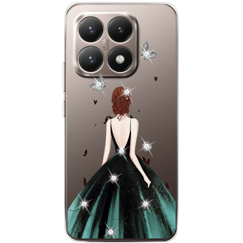 Чохол зі стразами Xiaomi 15T Girl in the green dress