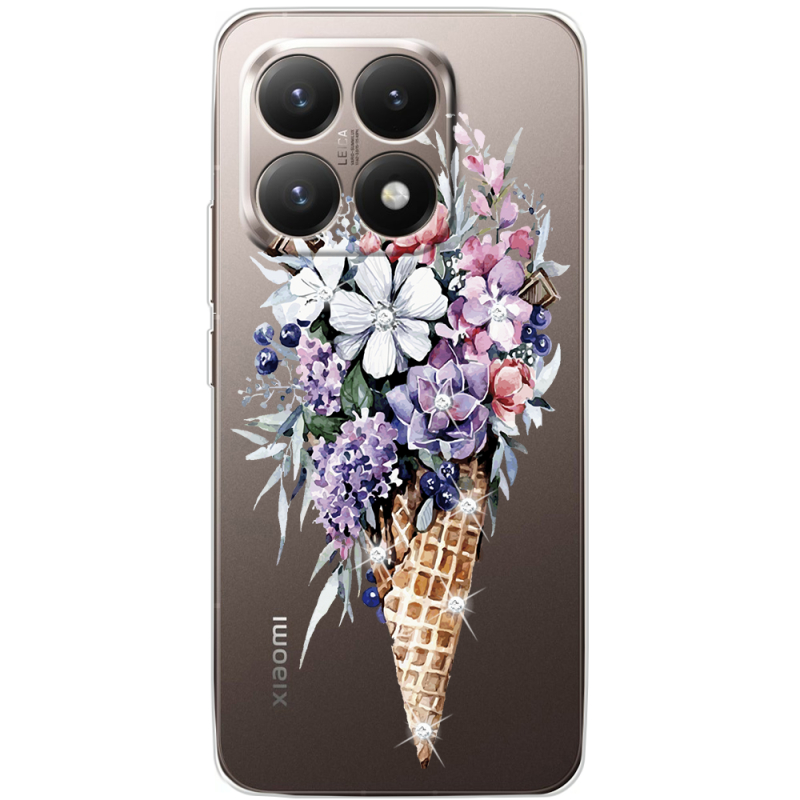 Чохол зі стразами Xiaomi 15T Ice Cream Flowers