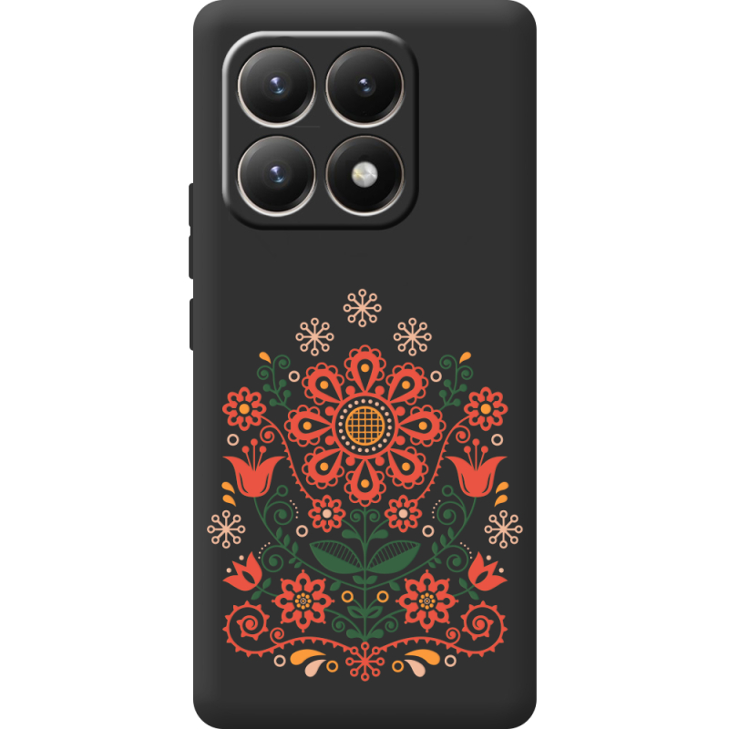 Чорний чохол BoxFace Xiaomi 15T Ukrainian Ornament