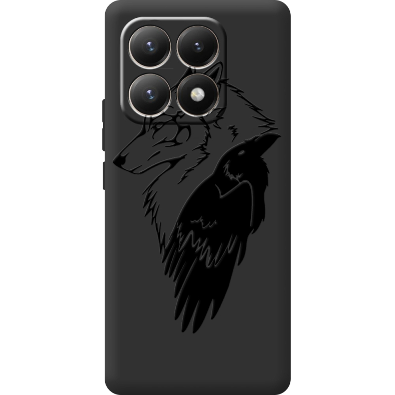 Чорний чохол BoxFace Xiaomi 15T Wolf and Raven