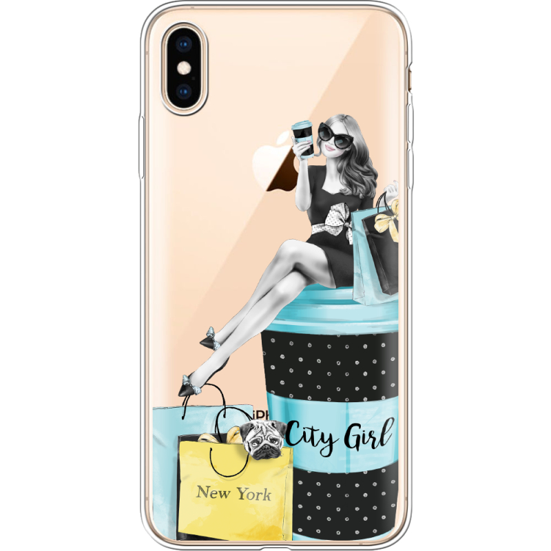 Прозрачный чехол Uprint Apple iPhone XS Max City Girl