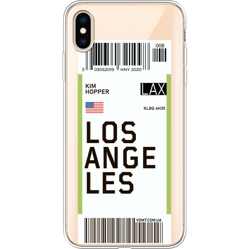 Прозрачный чехол Uprint Apple iPhone XS Max Ticket Los Angeles