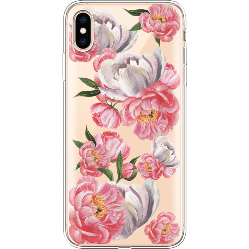 Прозрачный чехол Uprint Apple iPhone XS Max Peony Watercolor Style