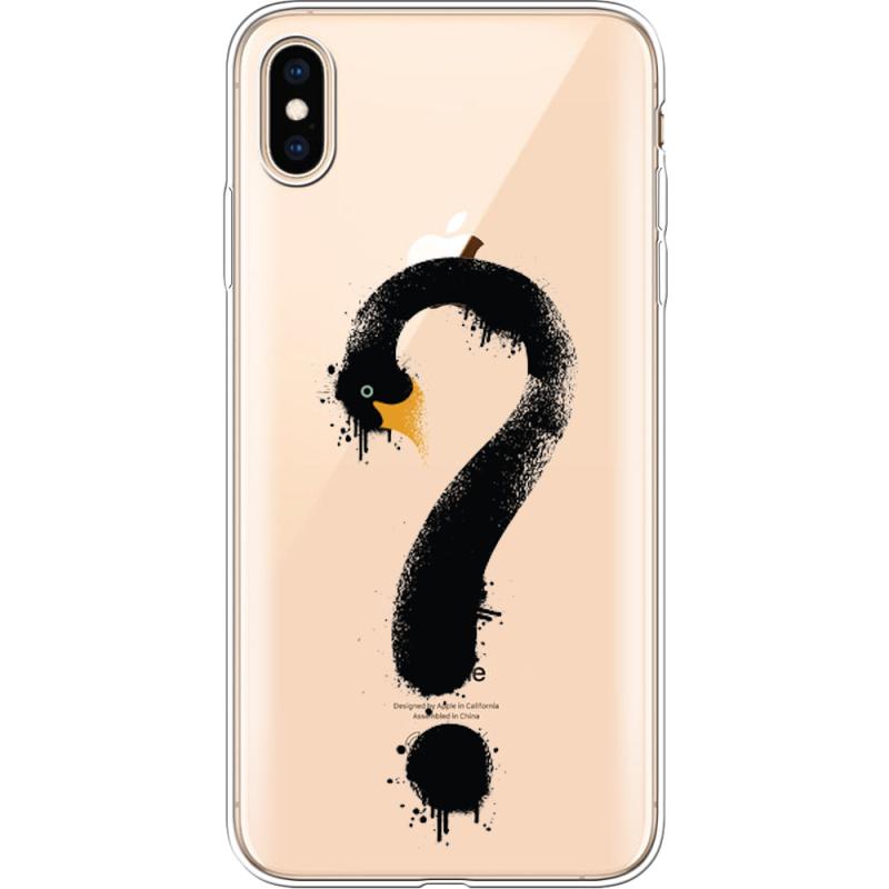 Прозрачный чехол Uprint Apple iPhone XS Max Swan question