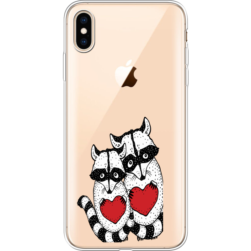Прозрачный чехол Uprint Apple iPhone XS Max Raccoons in love
