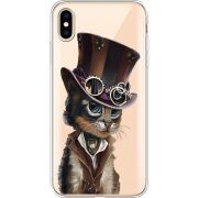 Прозрачный чехол Uprint Apple iPhone XS Max Steampunk Cat