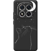 Чорний чохол BoxFace Xiaomi Redmi Note 15 Pro Plus Місячний кіт