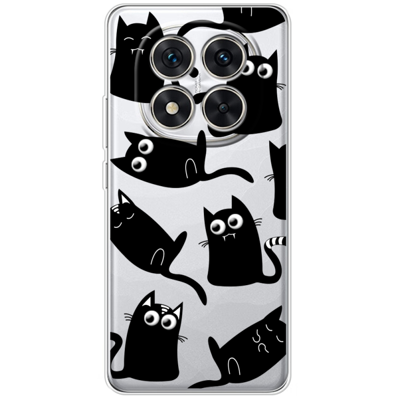 Прозорий чохол BoxFace Xiaomi Redmi Note 15 Pro 5G с 3D-глазками Black Kitty